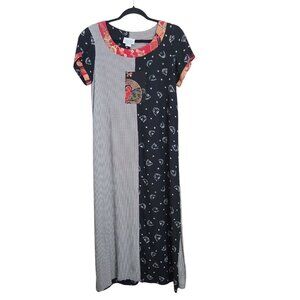 Vintage Lauren Michele Honolulu Maxi Dress Small Patchwork Art to Wear Lagenlook
